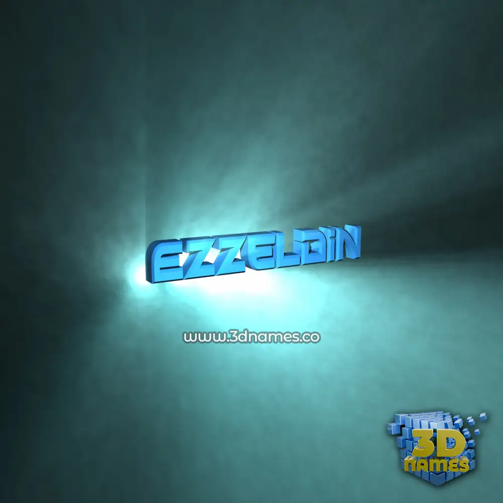 ezzeldin in Light Shine style - 3D name wallpaper