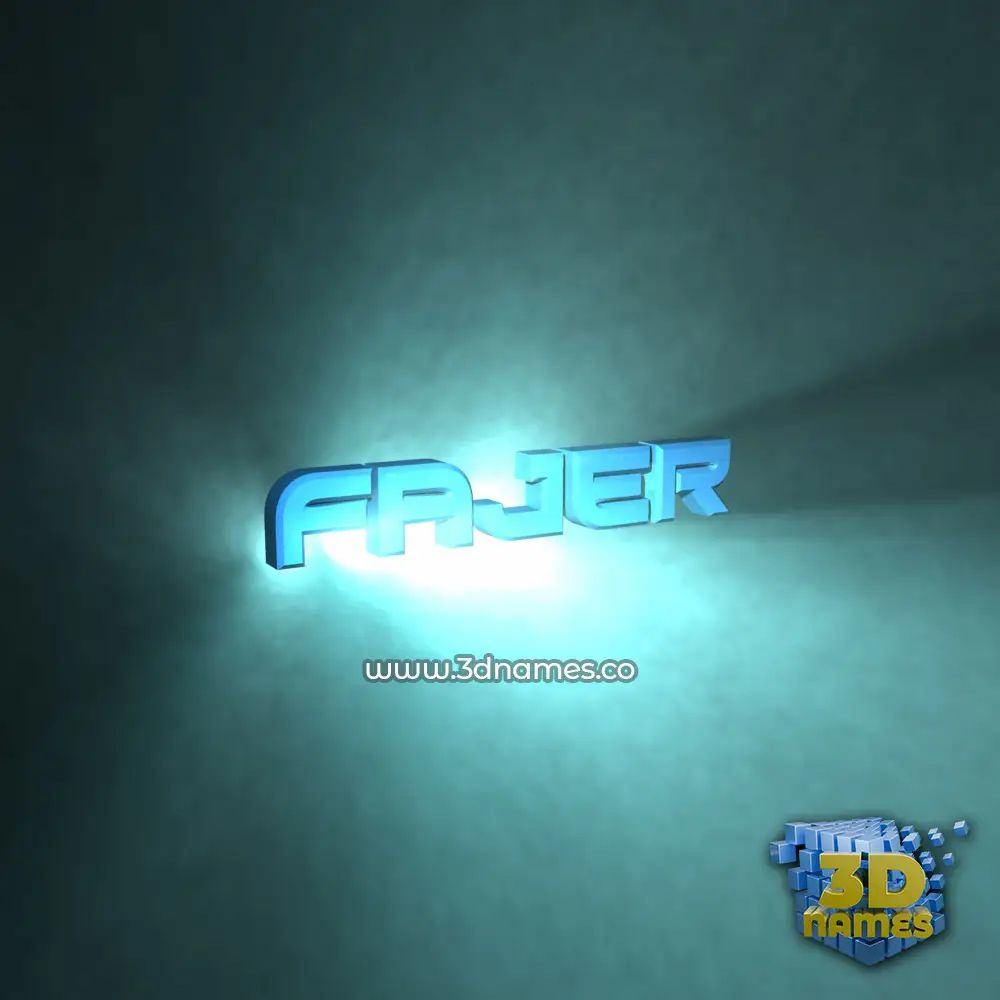 fajer in Light Shine style - 3D name wallpaper