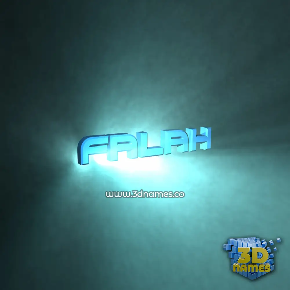 falah in Light Shine style - 3D name wallpaper