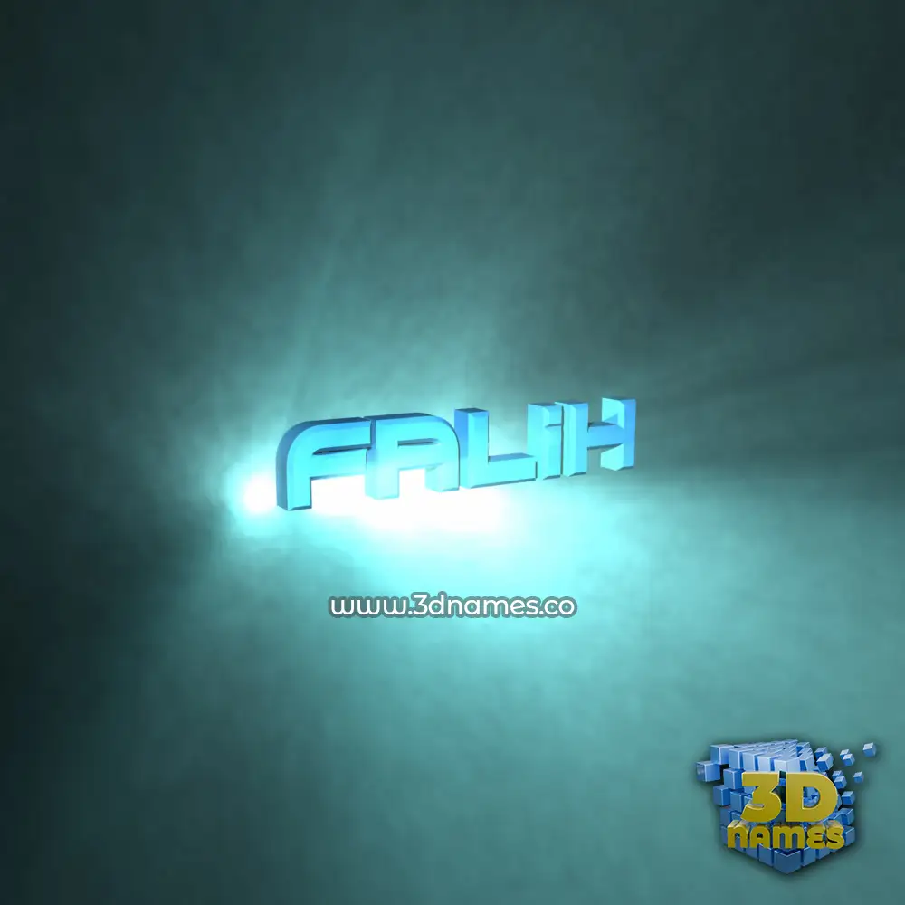 falih in Light Shine style - 3D name wallpaper