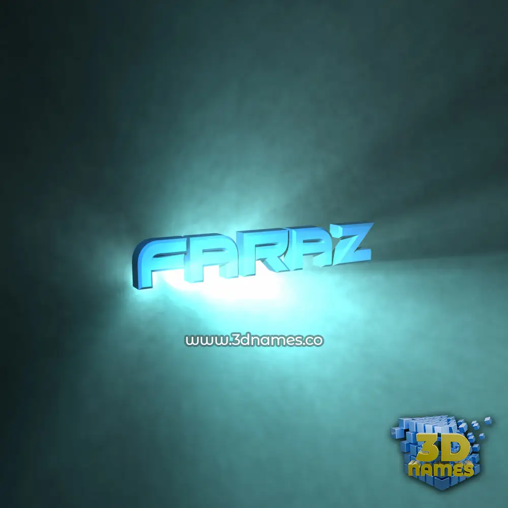 faraz in Light Shine style - 3D name wallpaper