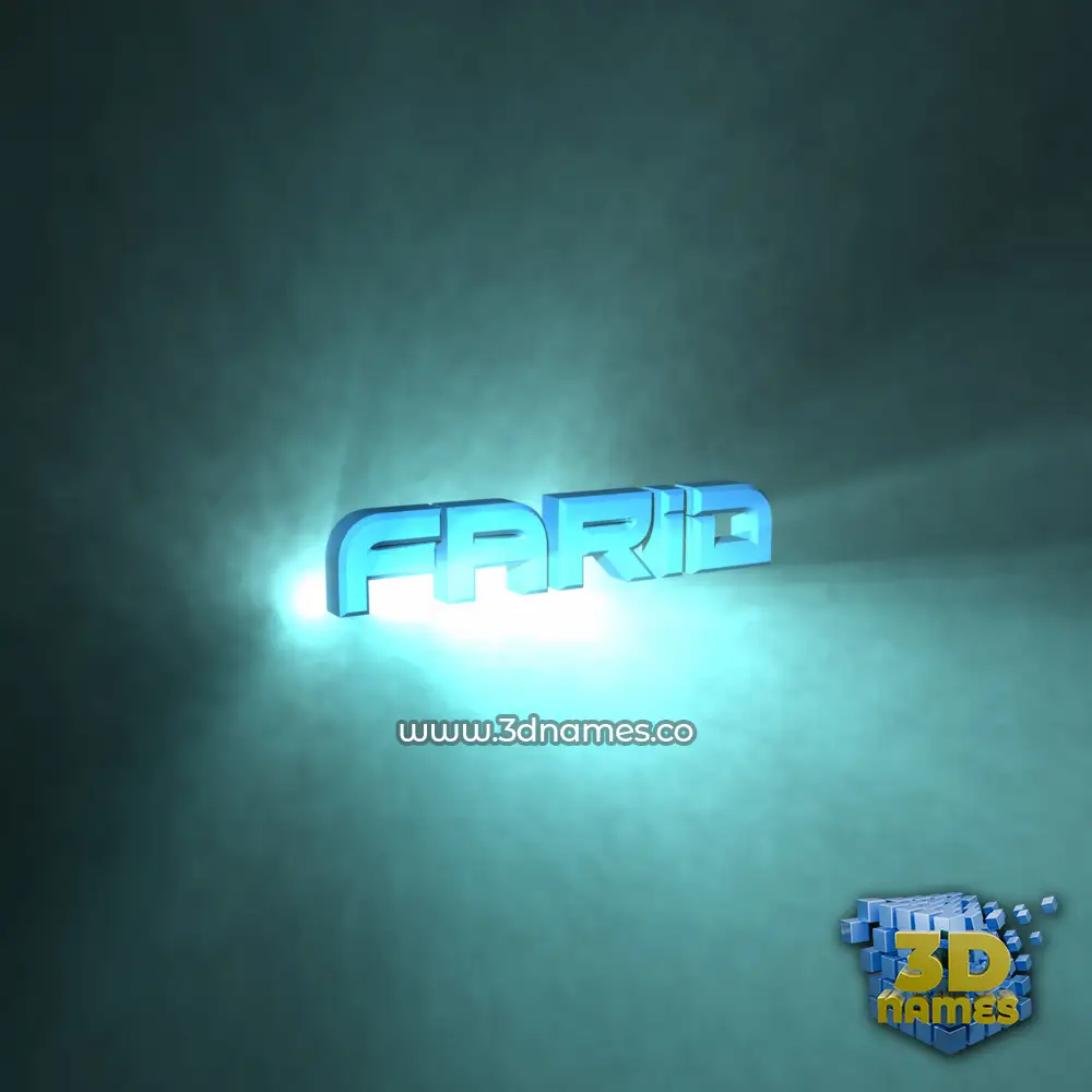 farid in Light Shine style - 3D name wallpaper