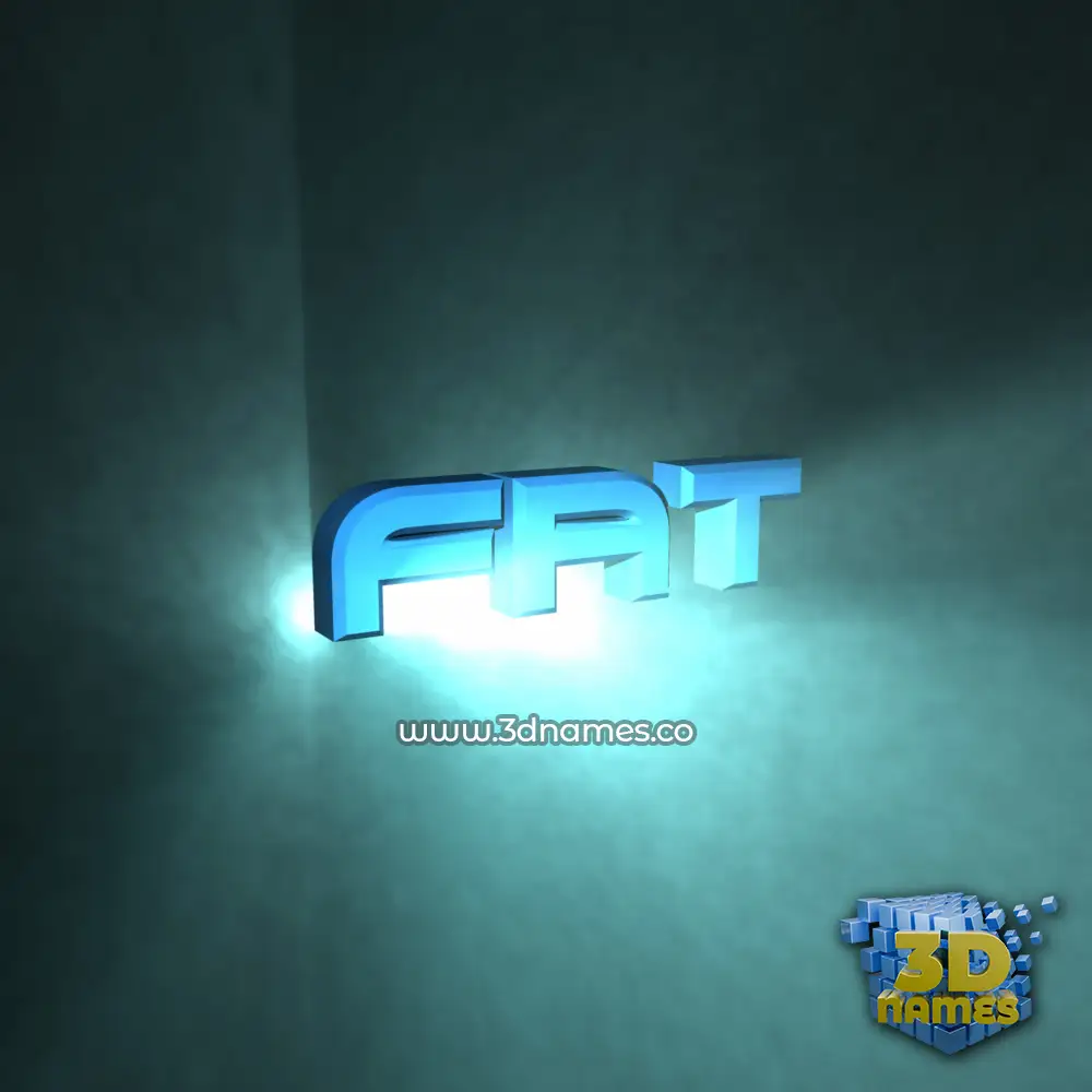 fat in Light Shine style - 3D name wallpaper