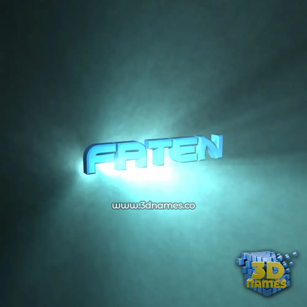 faten in Light Shine style - 3D name wallpaper