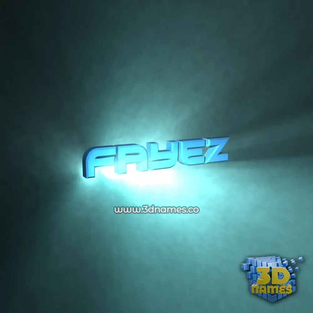 fayez in Light Shine style - 3D name wallpaper