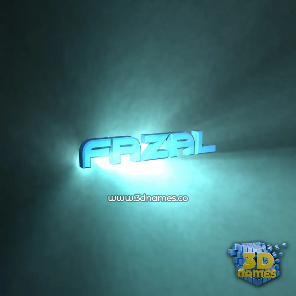 fazal in Light Shine style - 3D name wallpaper