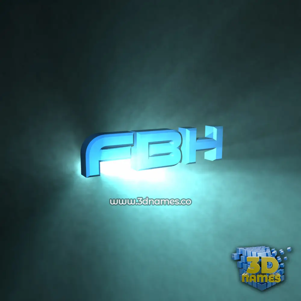 fbh in Light Shine style - 3D name wallpaper