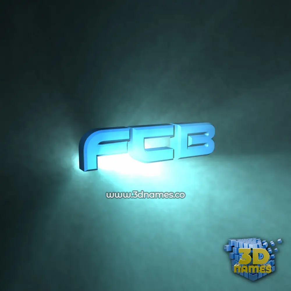 fcb in Light Shine style - 3D name wallpaper