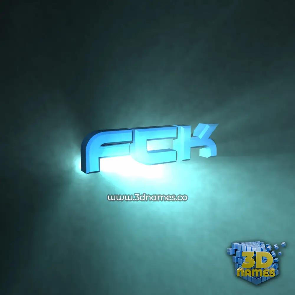 fck in Light Shine style - 3D name wallpaper