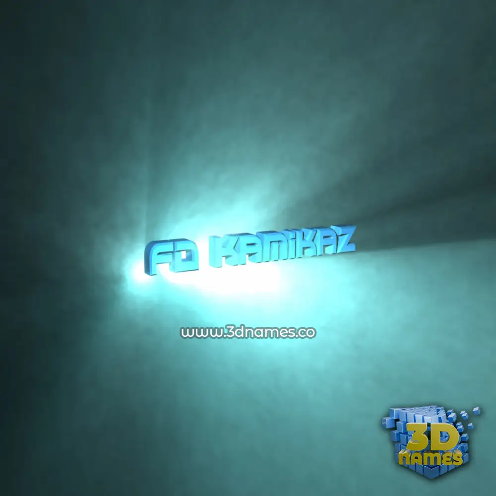 fd kamikaz in Light Shine style - 3D name wallpaper