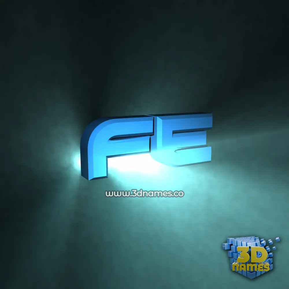fe in Light Shine style - 3D name wallpaper