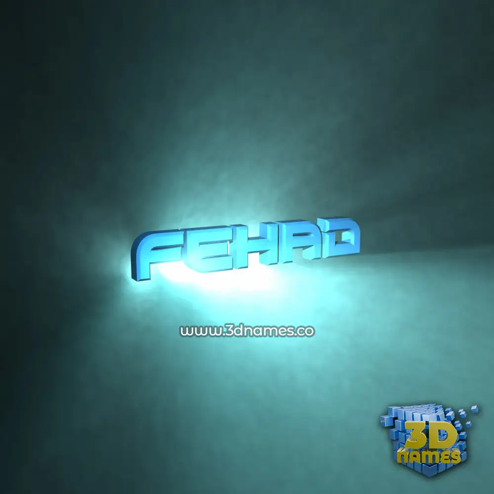 fehad in Light Shine style - 3D name wallpaper