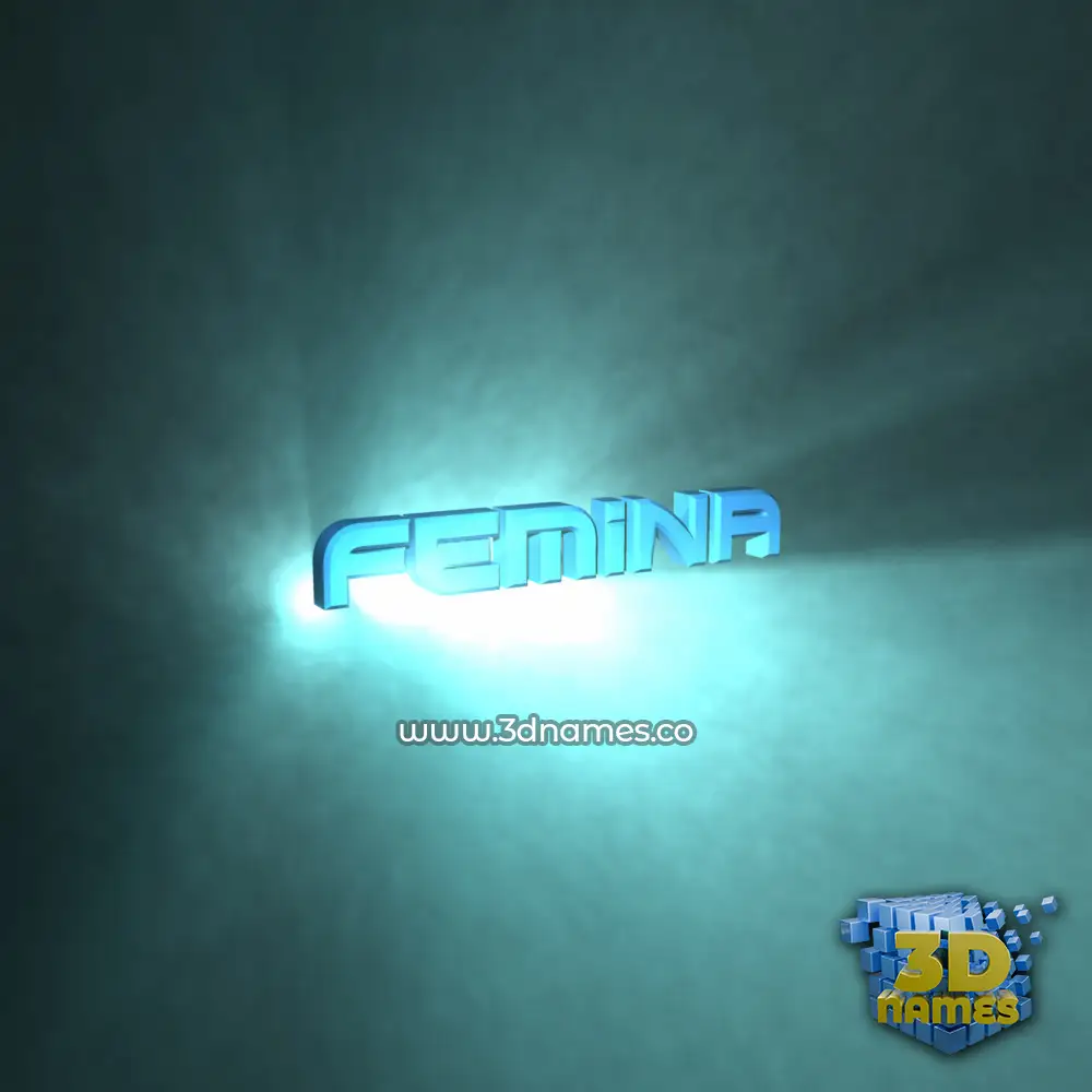 femina in Light Shine style - 3D name wallpaper