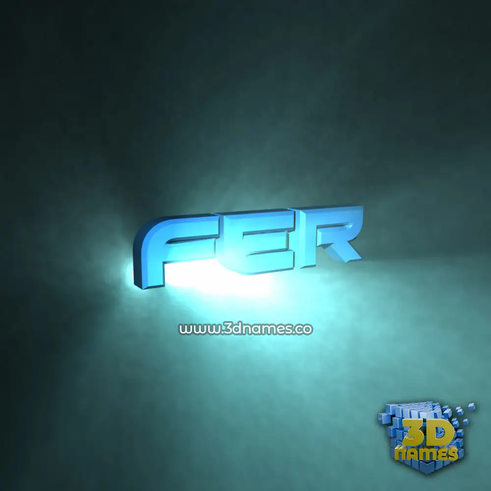 fer in Light Shine style - 3D name wallpaper