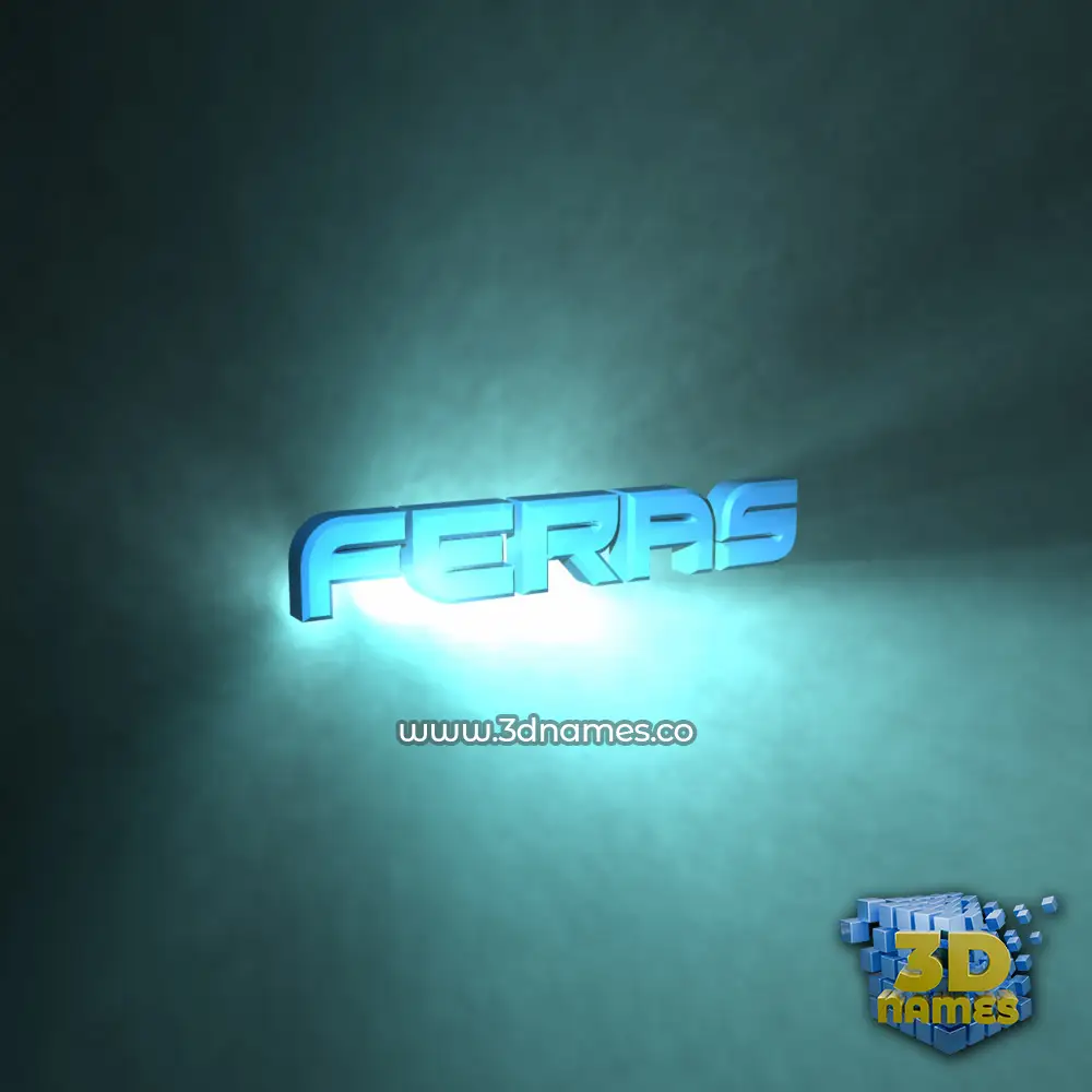 feras in Light Shine style - 3D name wallpaper