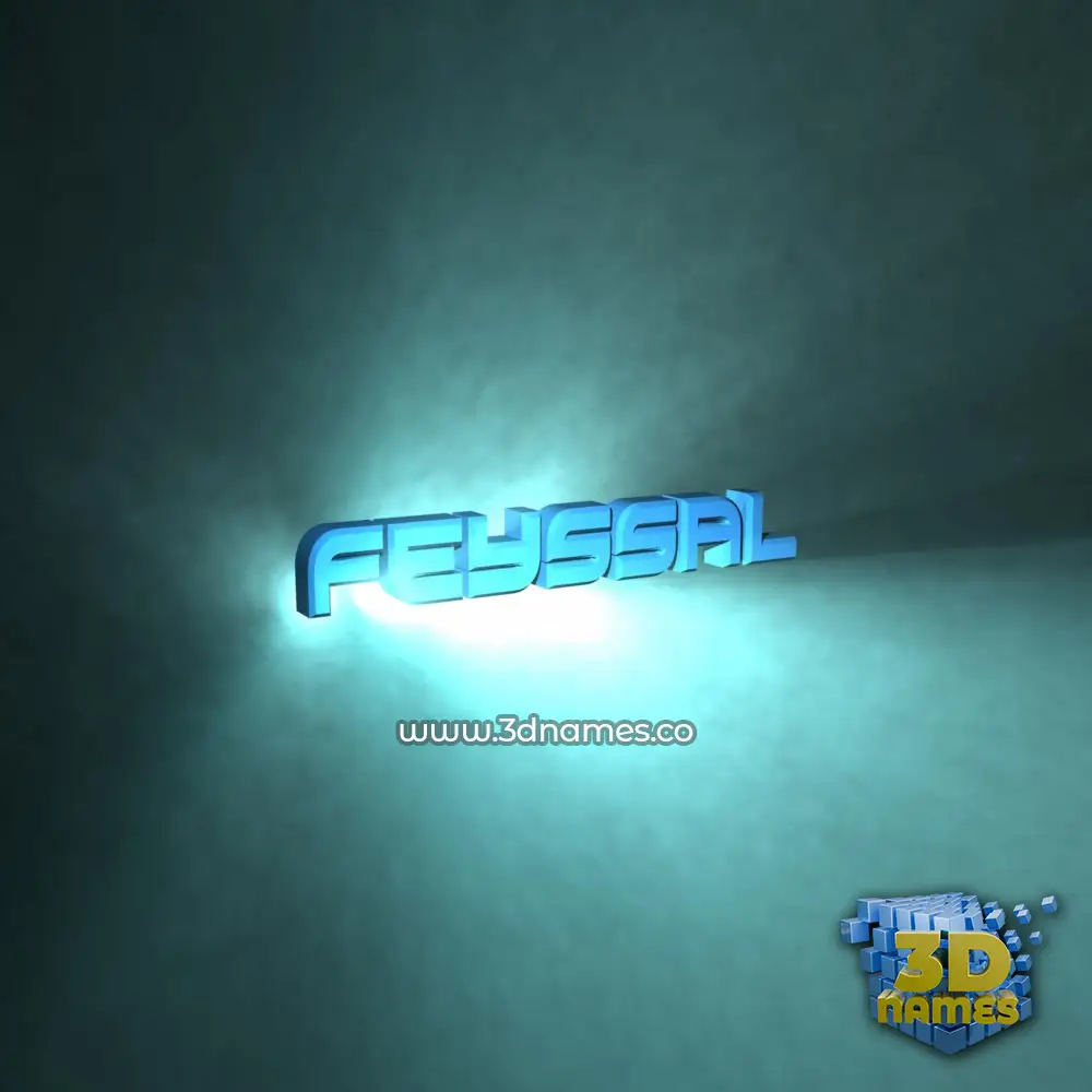 feyssal in Light Shine style - 3D name wallpaper