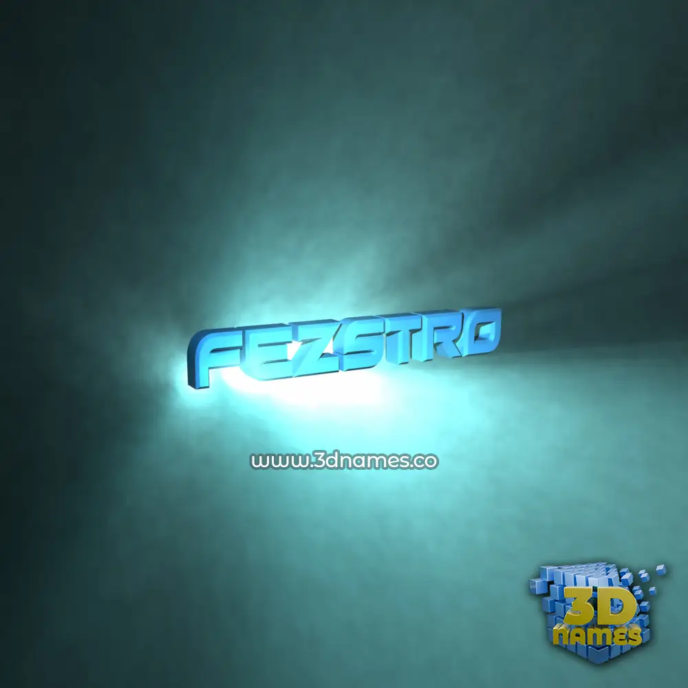 fezstro in Light Shine style - 3D name wallpaper