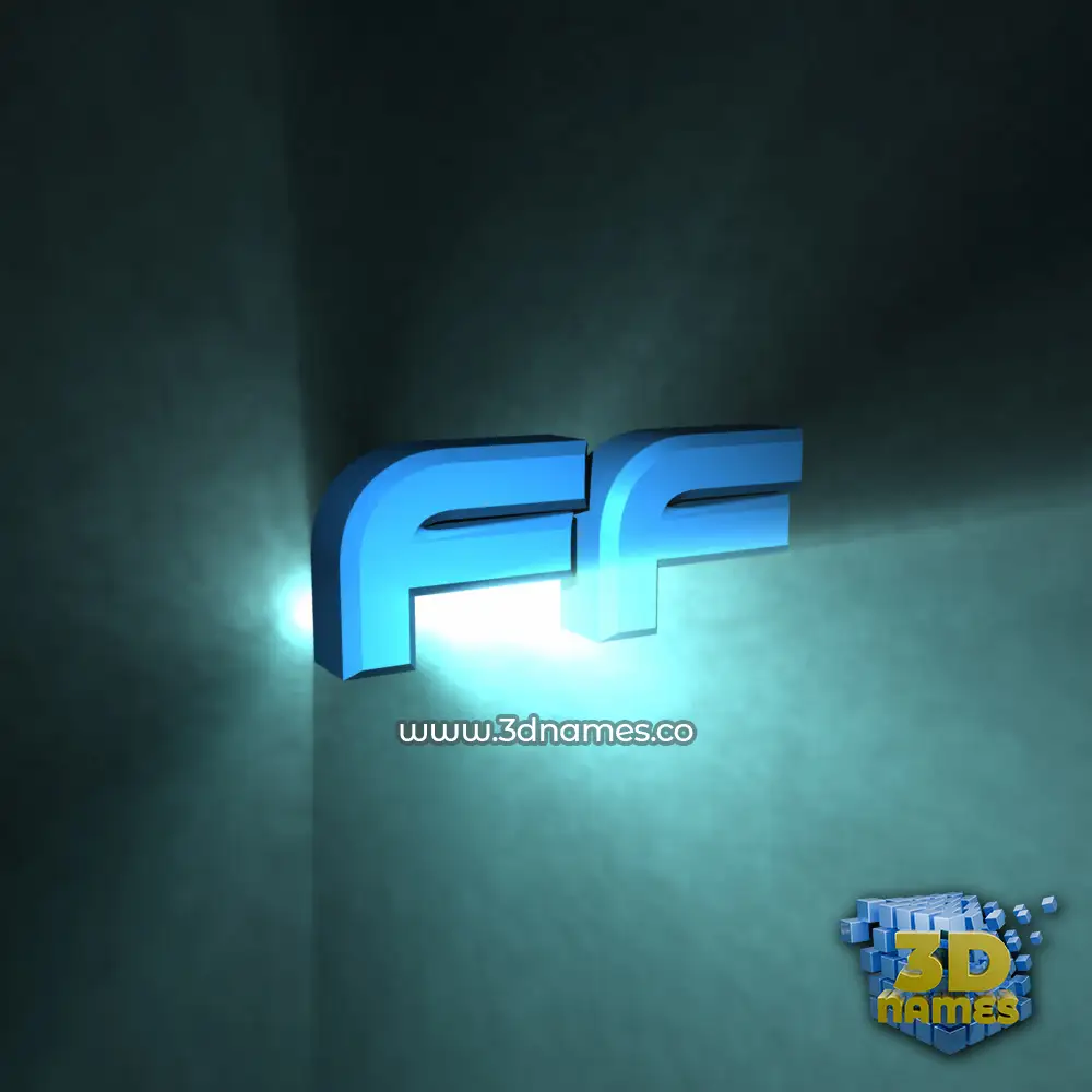 ff in Light Shine style - 3D name wallpaper