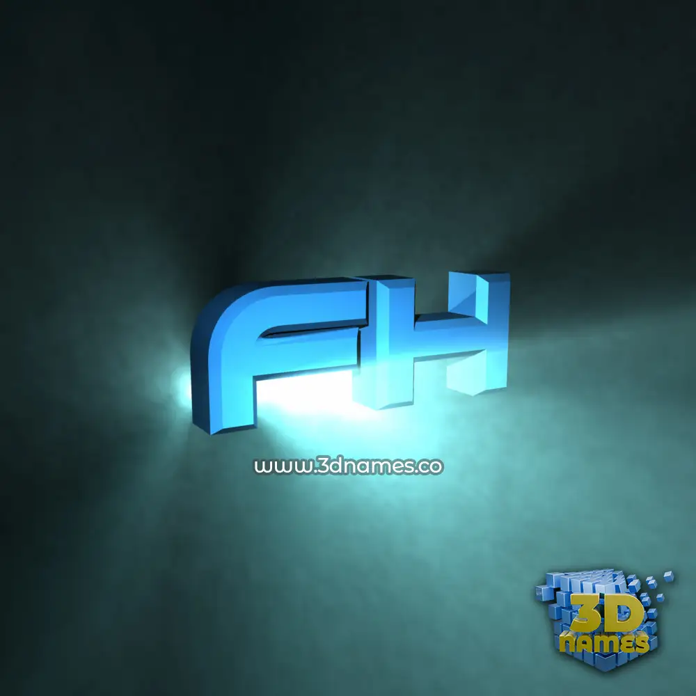 fh in Light Shine style - 3D name wallpaper