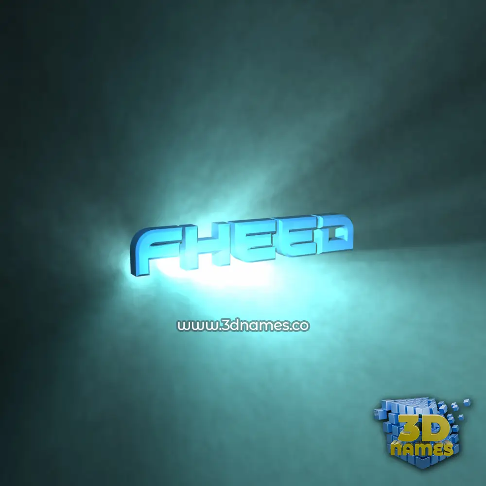 fheed in Light Shine style - 3D name wallpaper