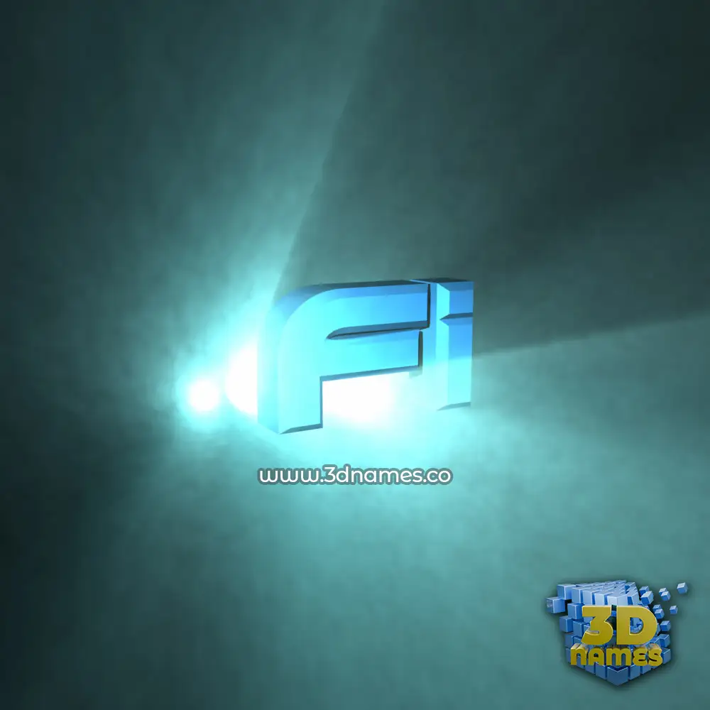 fi in Light Shine style - 3D name wallpaper