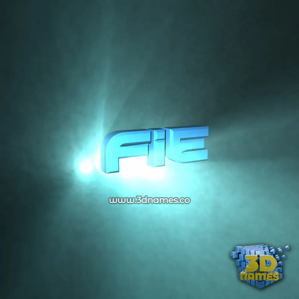 fie in Light Shine style - 3D name wallpaper
