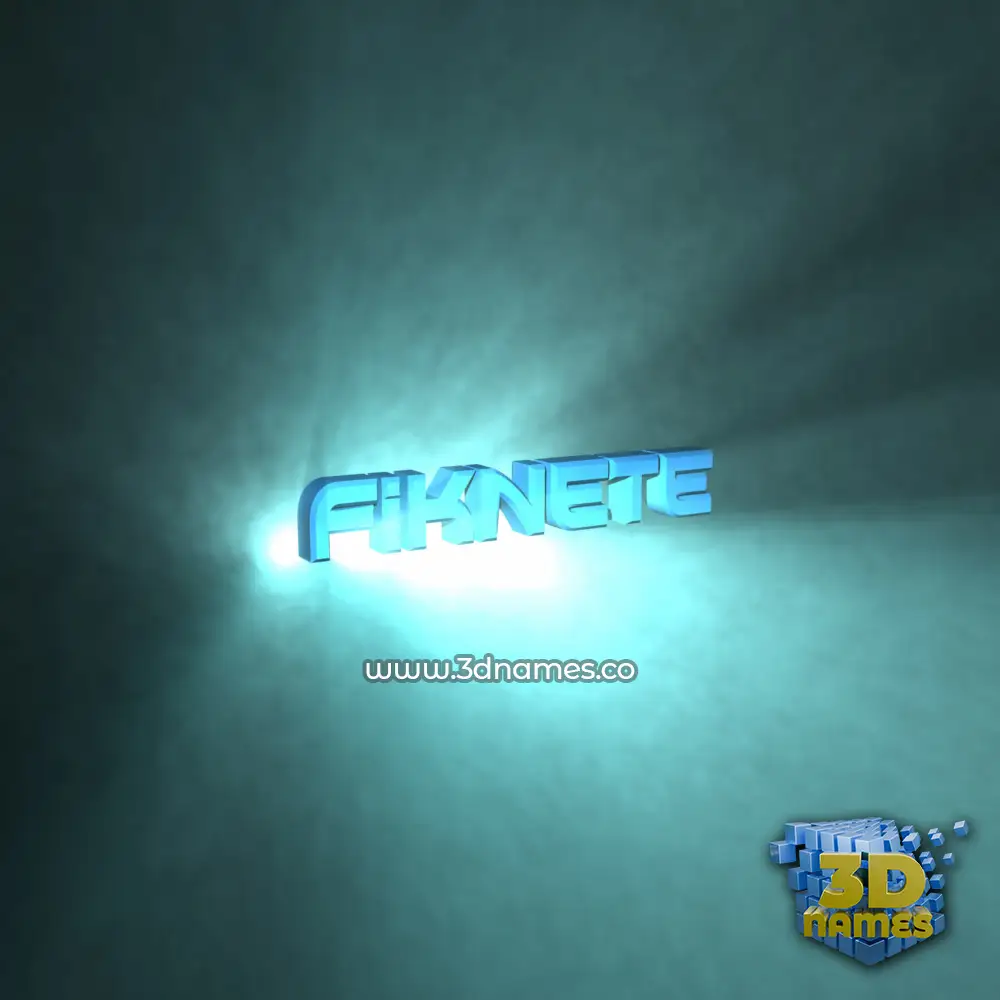 fiknete in Light Shine style - 3D name wallpaper