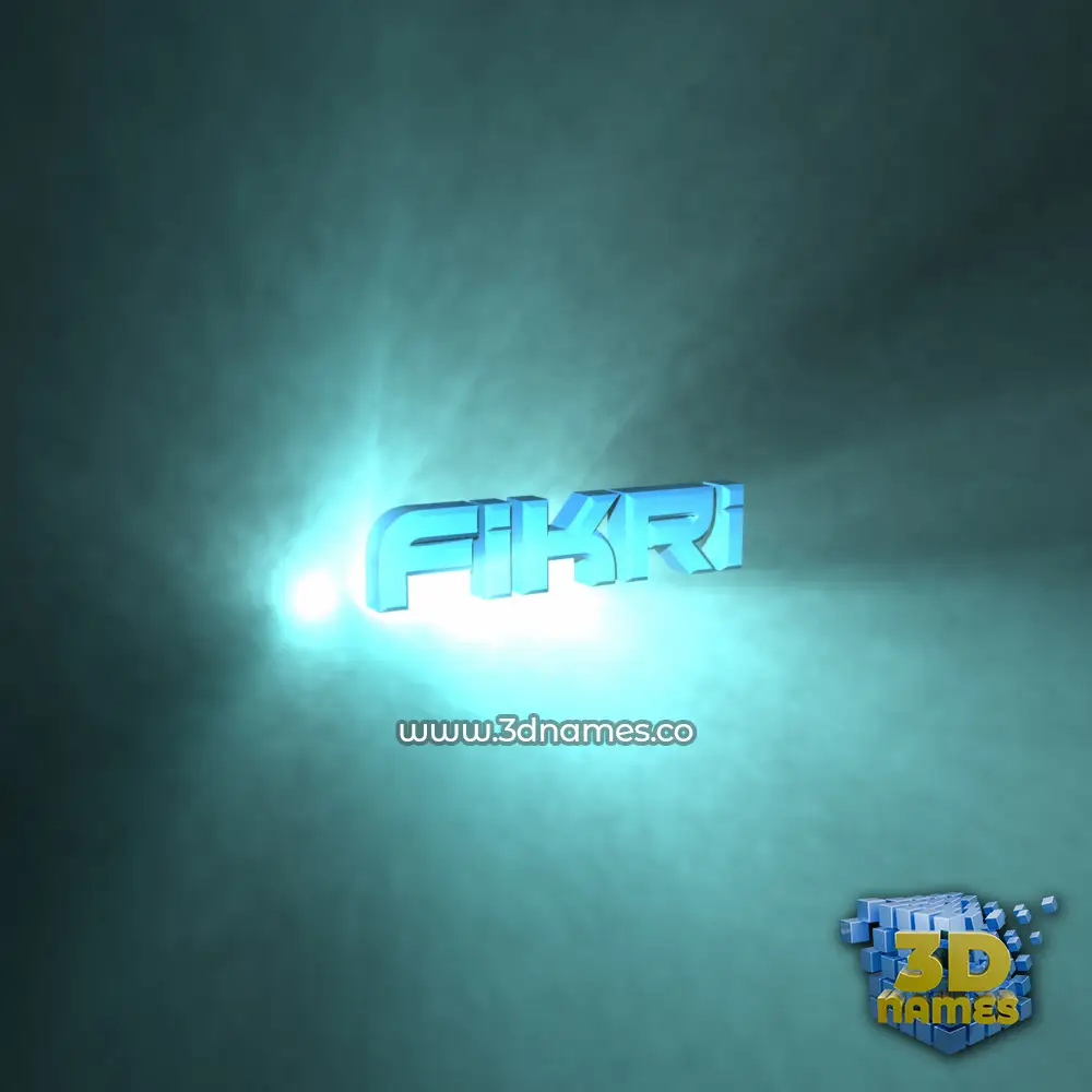 fikri in Light Shine style - 3D name wallpaper