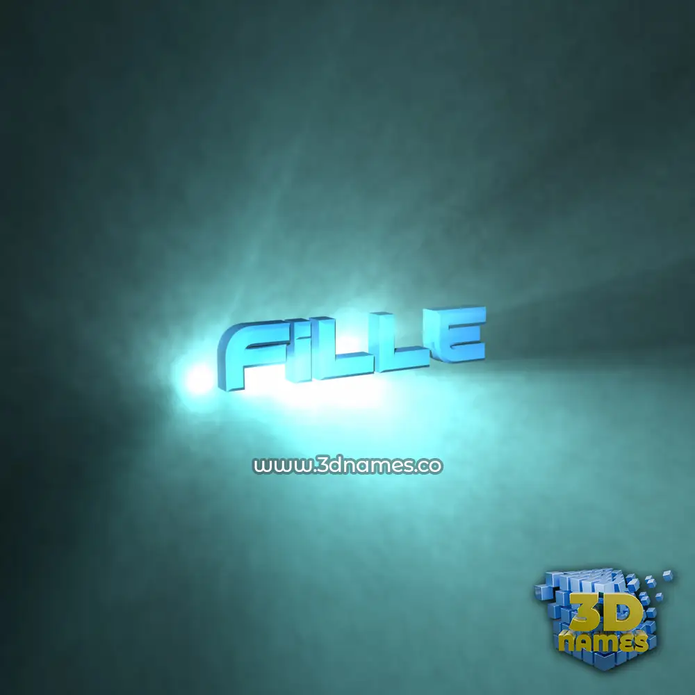 fille in Light Shine style - 3D name wallpaper