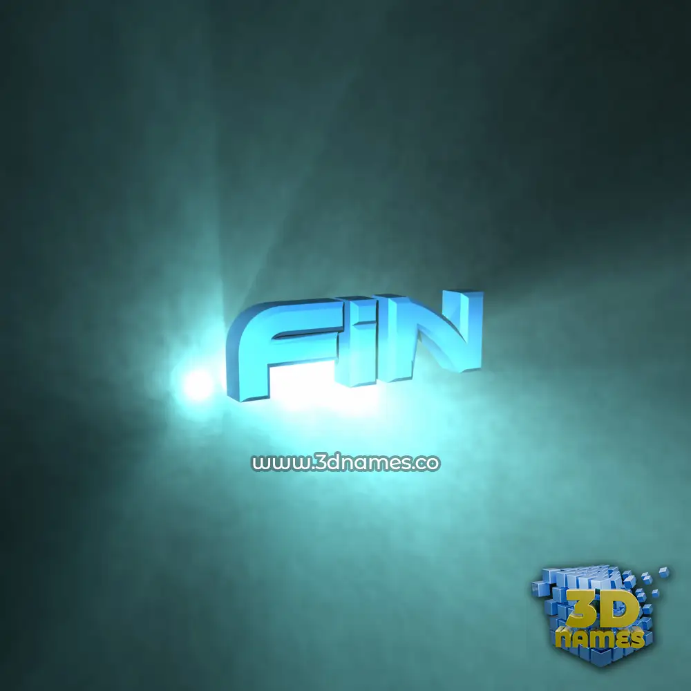 fin in Light Shine style - 3D name wallpaper