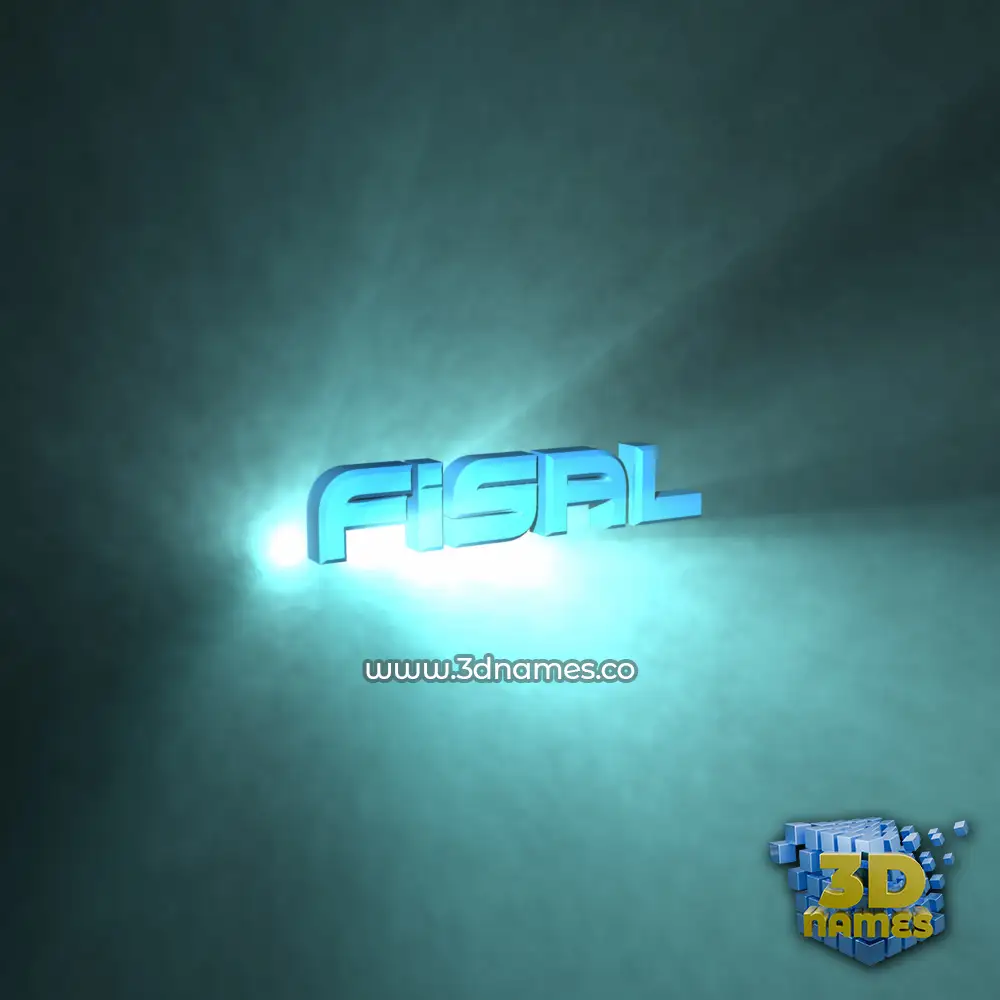 fisal in Light Shine style - 3D name wallpaper