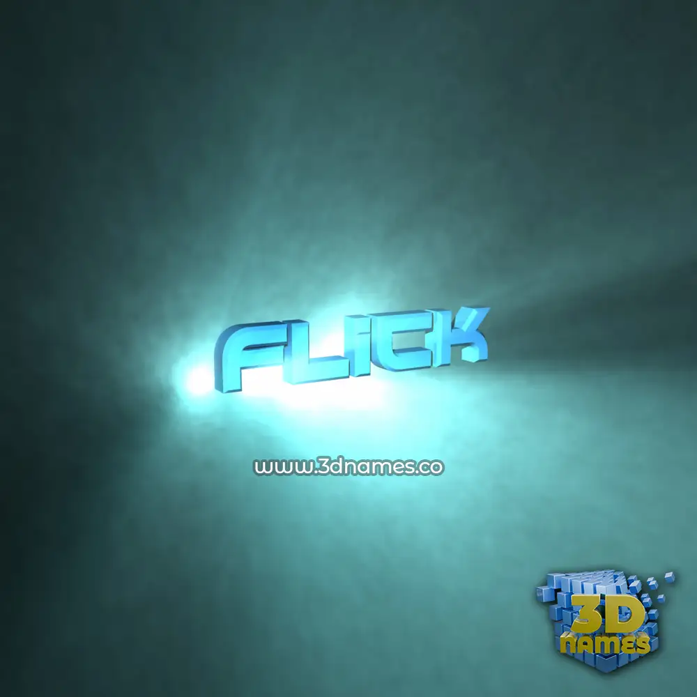 flick in Light Shine style - 3D name wallpaper