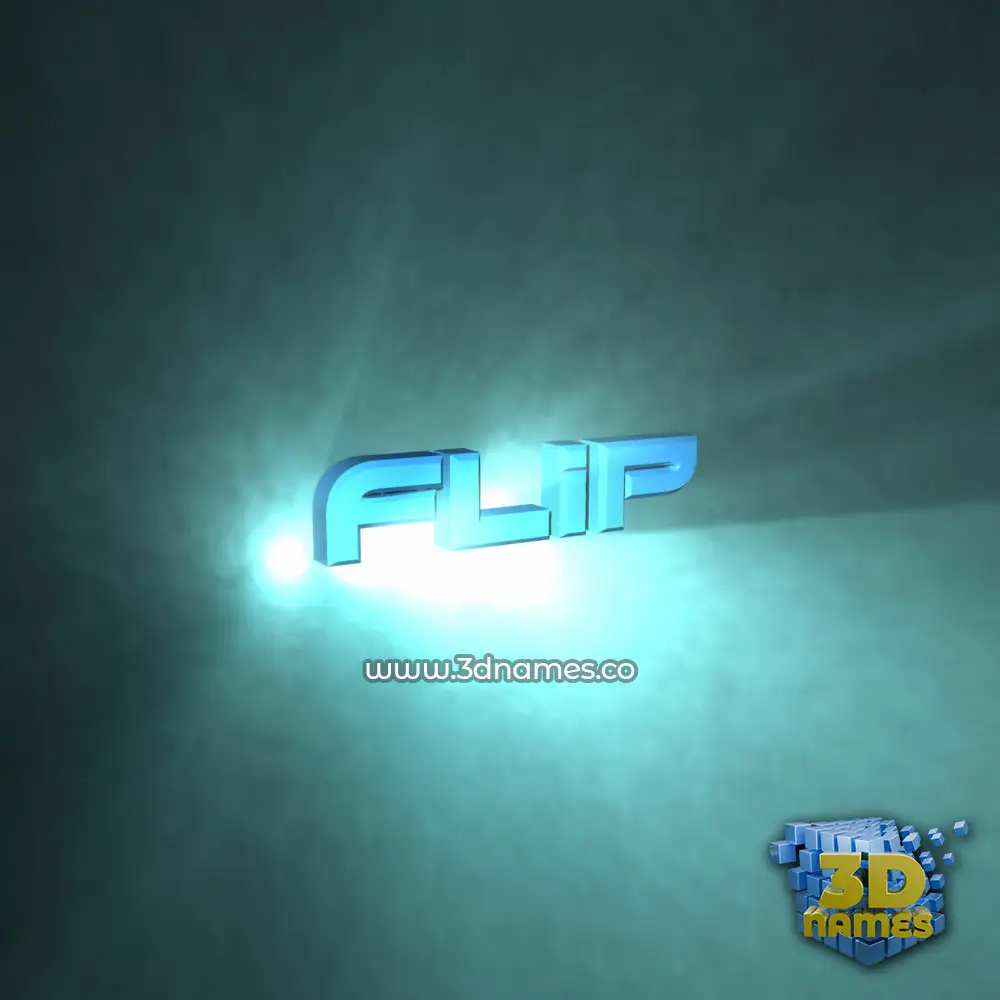 flip in Light Shine style - 3D name wallpaper