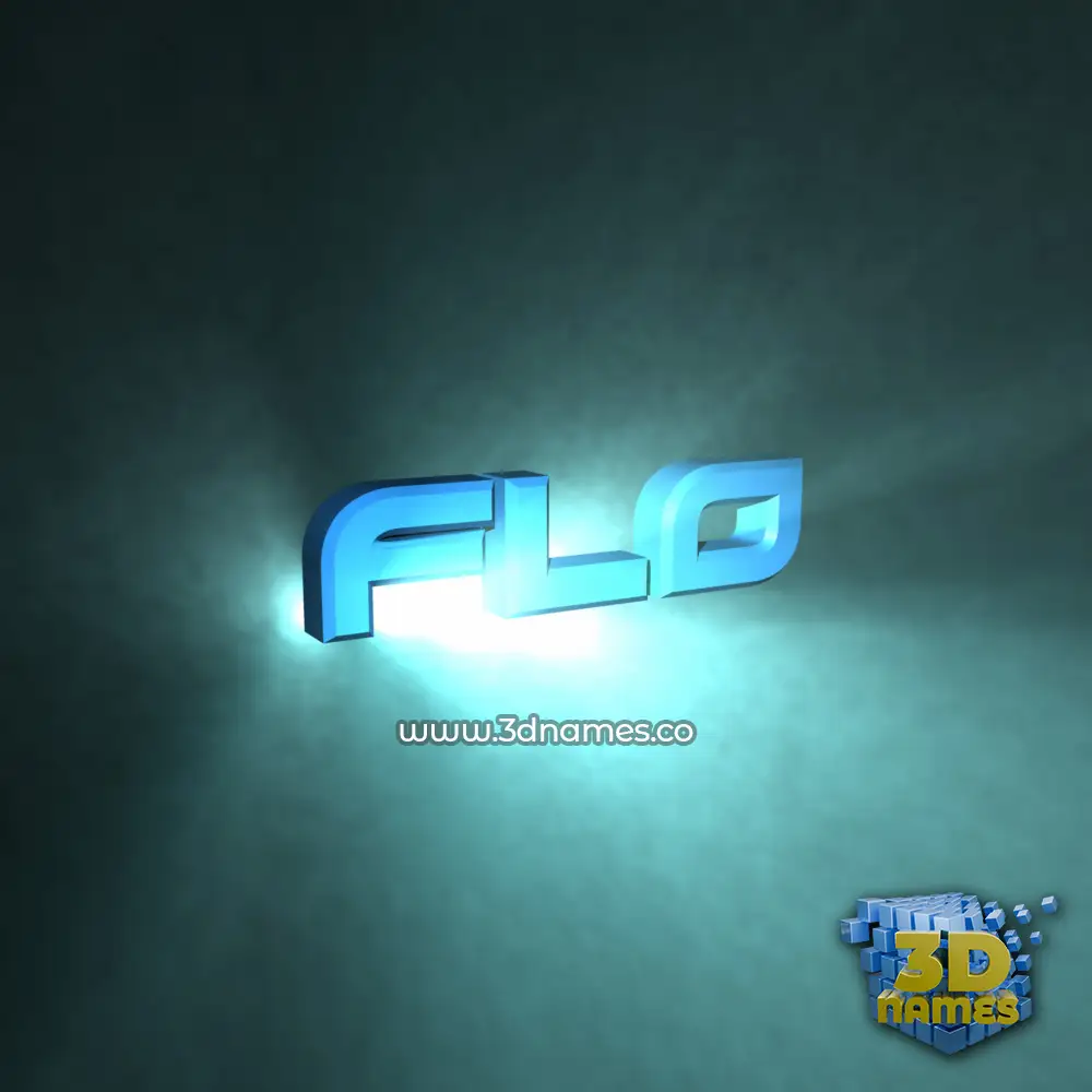 flo in Light Shine style - 3D name wallpaper