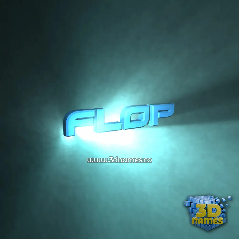 flop in Light Shine style - 3D name wallpaper