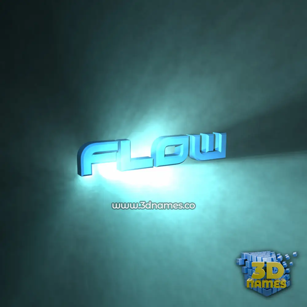 flow in Light Shine style - 3D name wallpaper