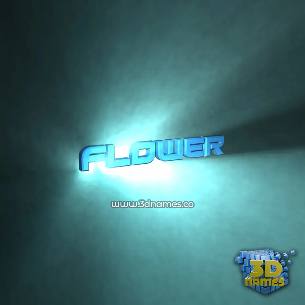 flower in Light Shine style - 3D name wallpaper