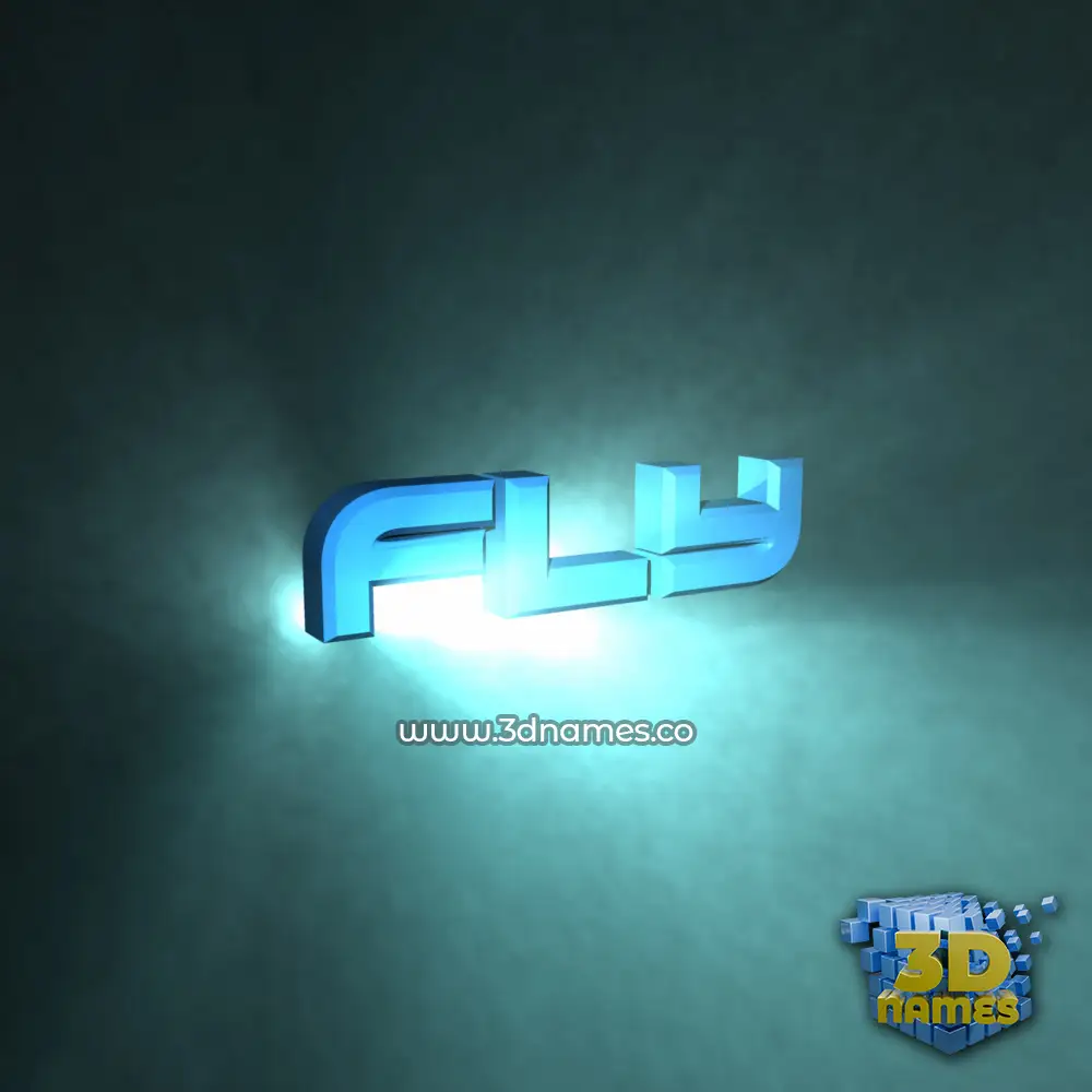 fly in Light Shine style - 3D name wallpaper