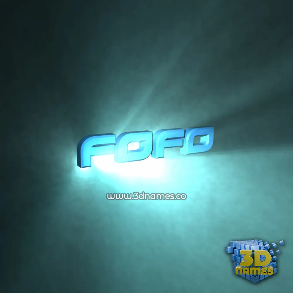 fofo in Light Shine style - 3D name wallpaper