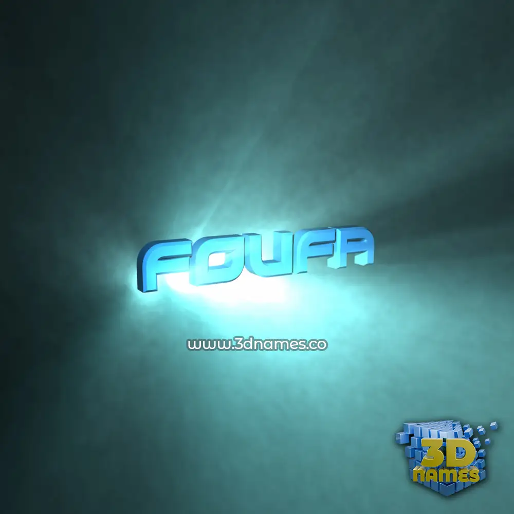 foufa in Light Shine style - 3D name wallpaper