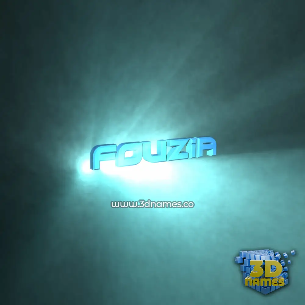 fouzia in Light Shine style - 3D name wallpaper