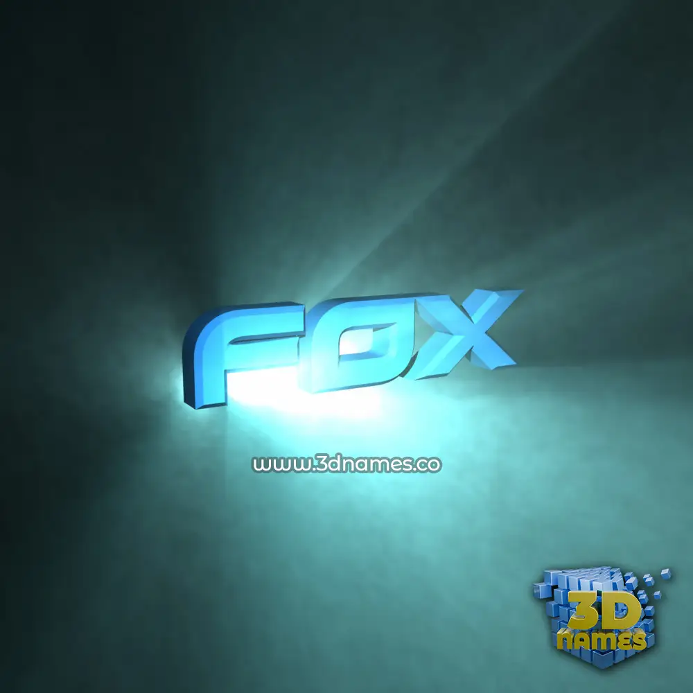 fox in Light Shine style - 3D name wallpaper