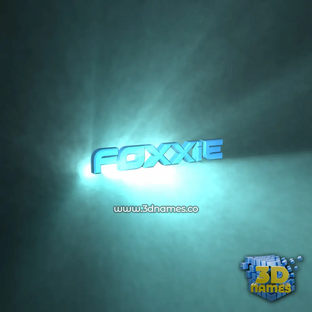 foxxie in Light Shine style - 3D name wallpaper