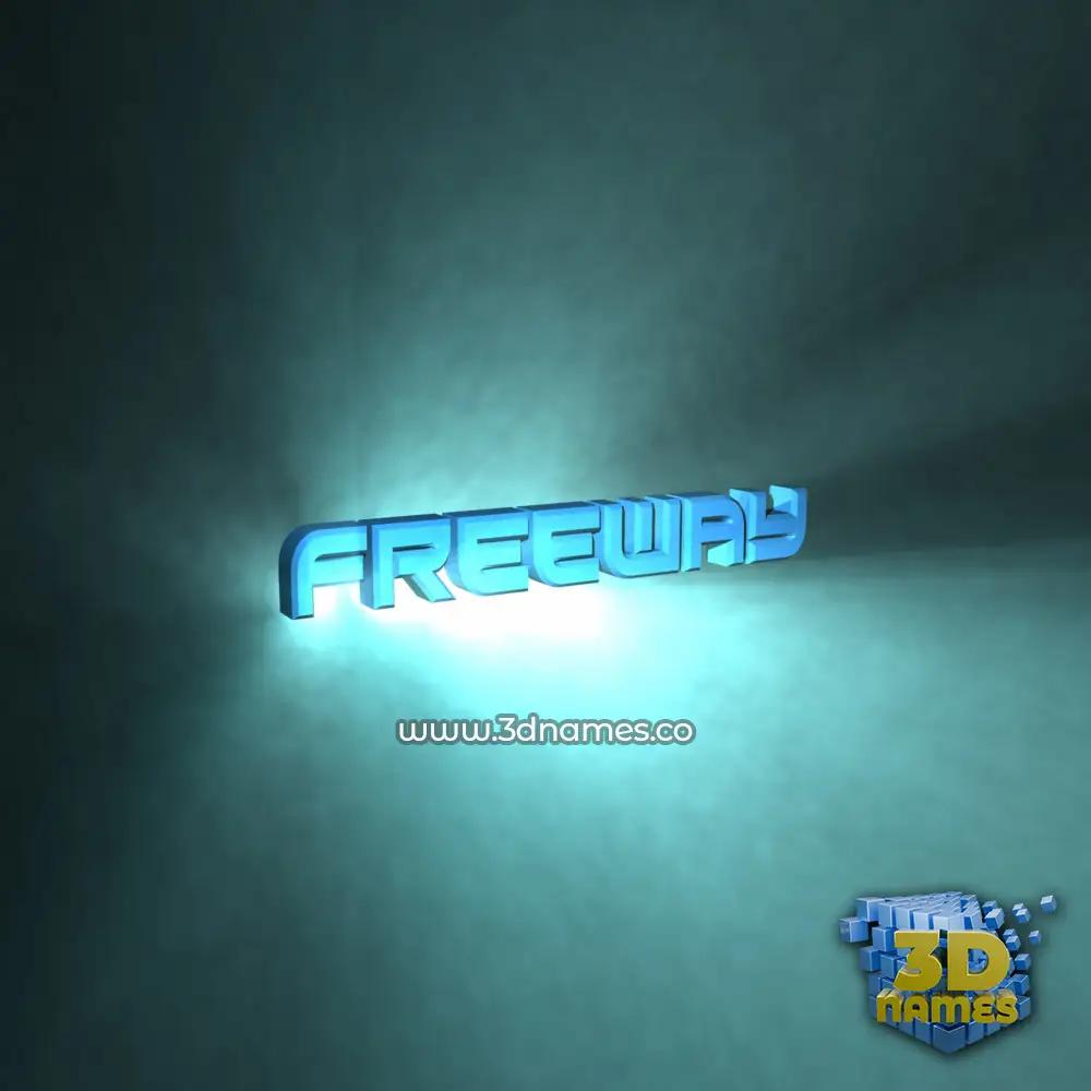 freeway in Light Shine style - 3D name wallpaper