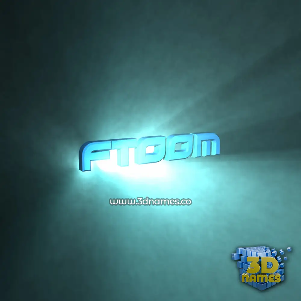 ftoom in Light Shine style - 3D name wallpaper