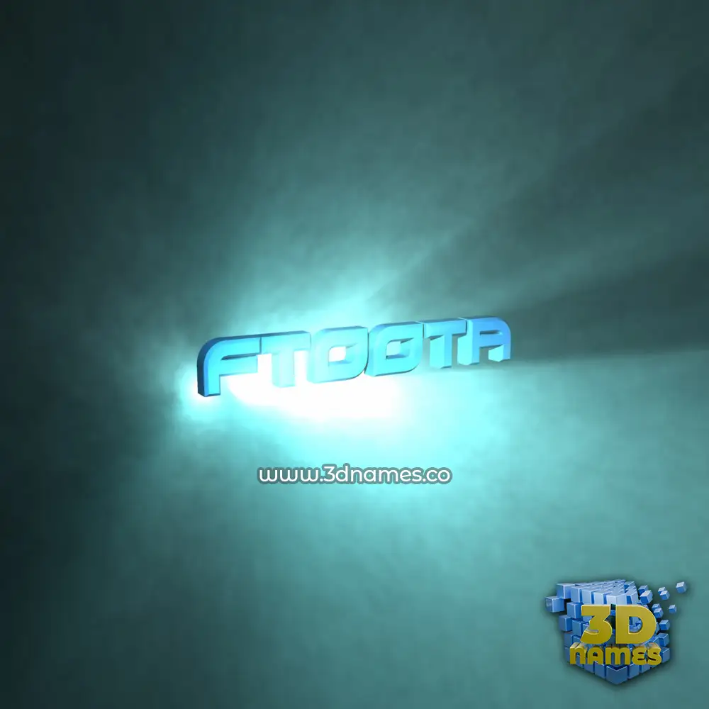 ftoota in Light Shine style - 3D name wallpaper