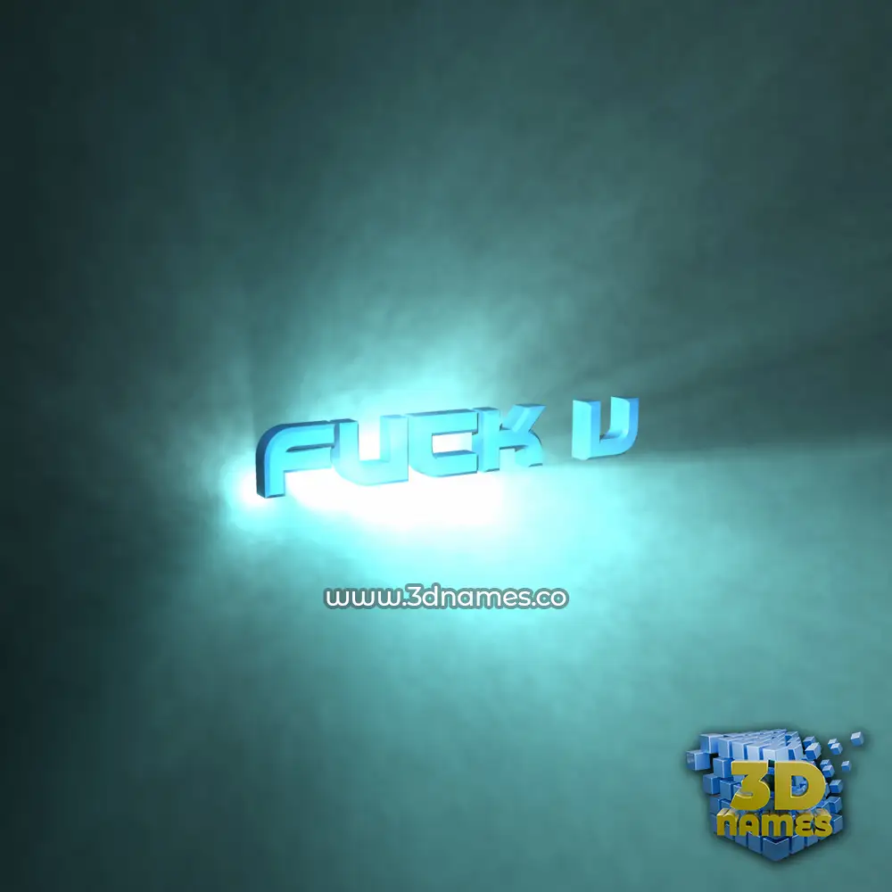 fuck u in Light Shine style - 3D name wallpaper