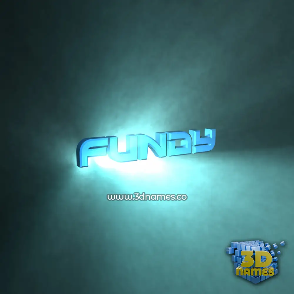 fundy in Light Shine style - 3D name wallpaper