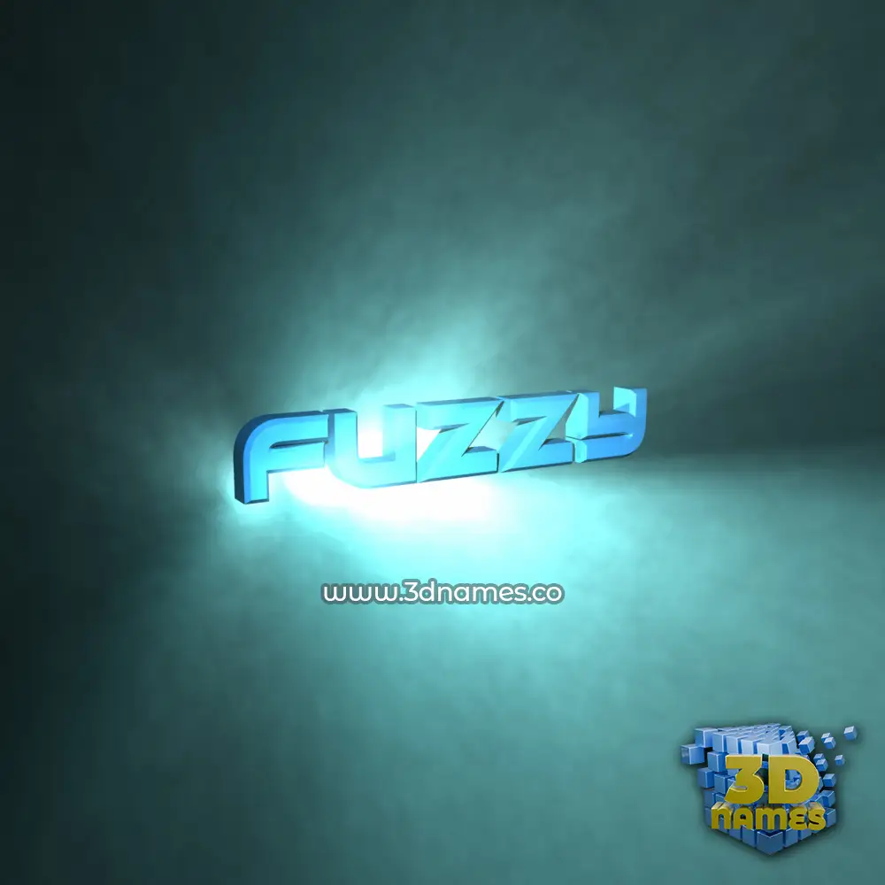 fuzzy in Light Shine style - 3D name wallpaper