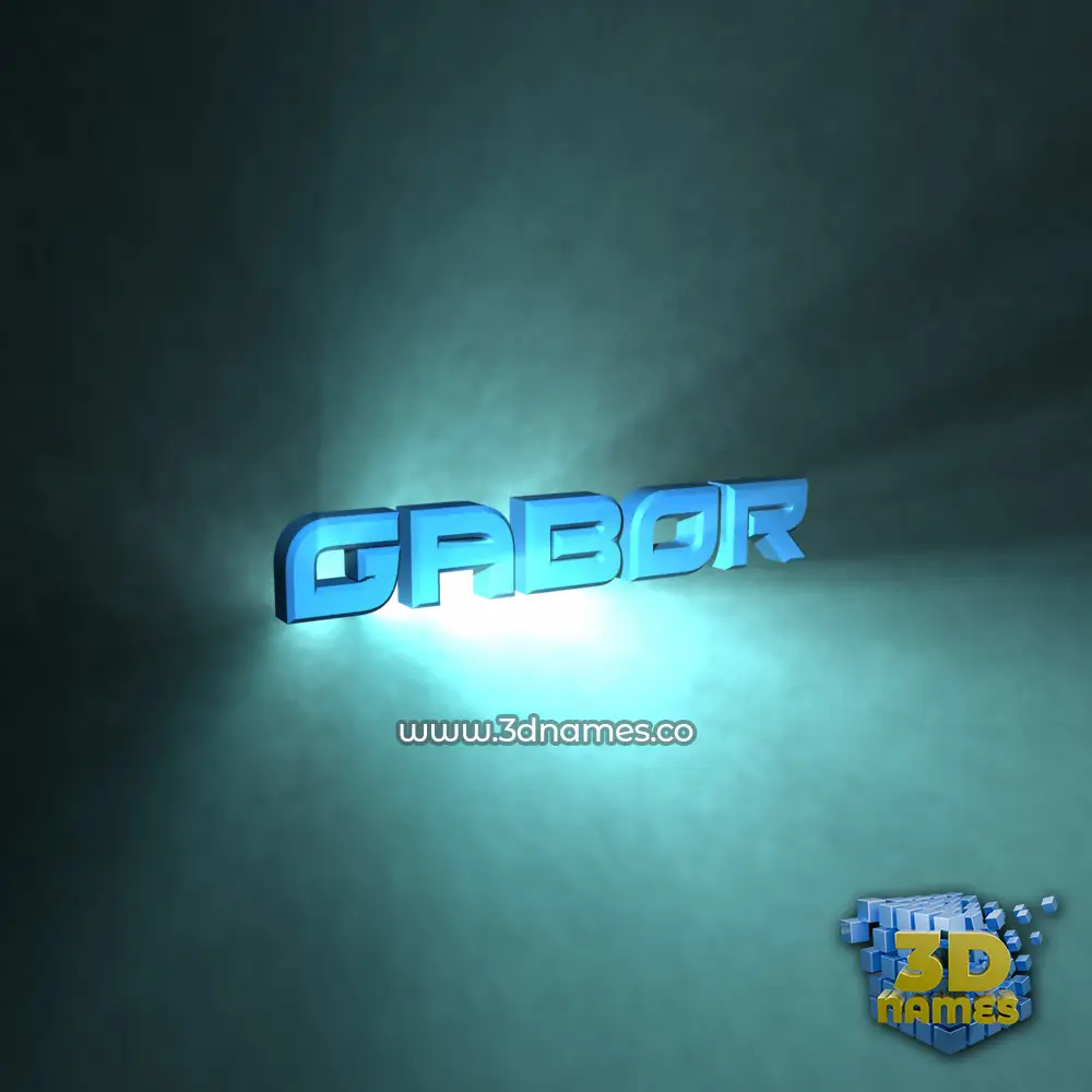 gabor in Light Shine style - 3D name wallpaper